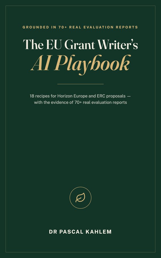 Cover — The EU Grant Writer's AI Playbook by Dr Pascal Kahlem